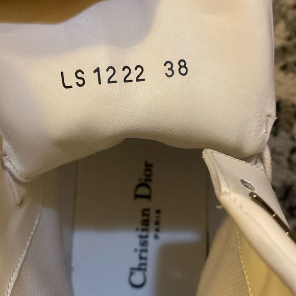 Christian Dior Star High Top Sneaker White Calfskin and Suede size 38 - Picture 7 of 12